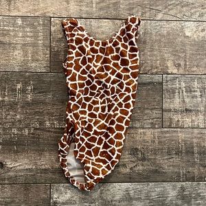 Giraffe print open back Foxy leotard Size 8